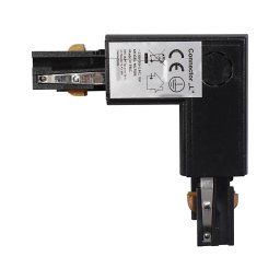 Conector negru tip L pentru sisteme de iluminat 3-fazate TRACK