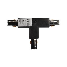 Conector trifazic pentru corpuri de iluminat în sistem pe șină TRACK negru tip T