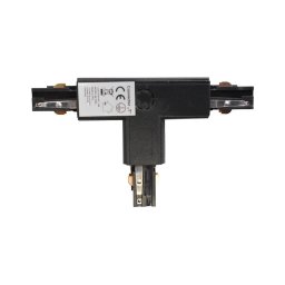 Conector trifazic pentru corpuri de iluminat în sistem pe șină TRACK negru tip T