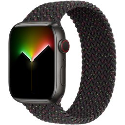 Ceas Smartwatch Apple Watch Series 7, GPS + Cellular, 45mm Space Black Titanium Case, Black Unity Braided Solo Loop