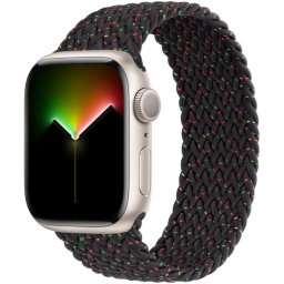 Ceas Smartwatch Apple Watch Series 7, GPS, 45mm Starlight Aluminium Case, Black Unity Braided Solo Loop