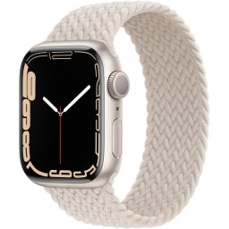 Ceas Smartwatch Apple Watch Series 7, GPS, 45mm Starlight Aluminium Case, Starlight Braided Solo Loop