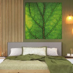 Tablou Canvas Macro Frunza Verde FRZ34 (Optiuni Tablou: 80x80cm)