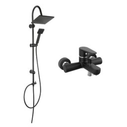 Coloana de dus Ferro Algeo, cu baterie cada / dus, set bara dus, culisant, dus fix, para dus mobila, negru mat
