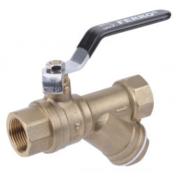Robinet trecere din alama cu filtru Y PN40, 3/4" FI-FI cu sfera si maneta