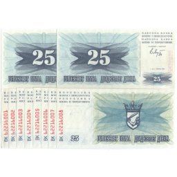 Bosnia Hercegovina 1992 - 25 dinari, necirculata (10 bucati)