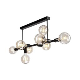 Lustră pe tijă ASTRID 8xE27/60W/230V neagră
