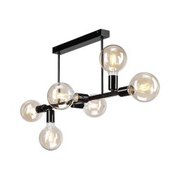 Lustră pe tijă ASTRID 6xE27/60W/230V neagră