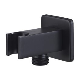 Laveo NPQ 760K Iesire pentru baterie incastrata cu suport para de dus, model dreptunghiular , negru mat