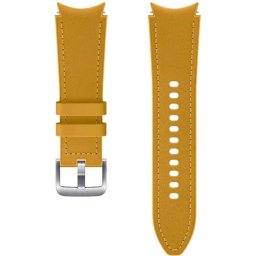 Galaxy Watch 4 / 4 Classic - Bratara Hybrid, cu cusatura (20mm, S/M), piele - Mustard