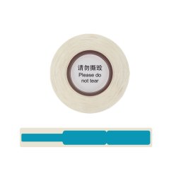 Etichete stegulet albastre pentru cabluri 12,5 74 mm + 35 mm, CIP recunoastere automata, doar pentru imprimanta AIMO D30S, DCXL12574-35-65BU