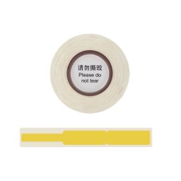 Etichete stegulet galbene pentru cabluri 12,5 74 mm + 35 mm, CIP recunoastere automata, doar pentru imprimanta AIMO D30S, DCXL12574-35-65YL