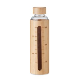Sticla de apa sport, Everestus, 22FEB1342, 600 ml, Ø7x24.5 cm, Sticla, Bambus, Natur, saculet inclus