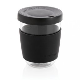 Cana de voiaj, Ukiyo, 22FEB1164, 360 ml, 8.5x5.5x11 cm, Sticla, Negru