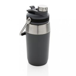 Termos, Everestus, 22FEB1250, 500 ml, 9.8x8.6x21.2xØ 8.6 cm, Otel, Negru, saculet inclus