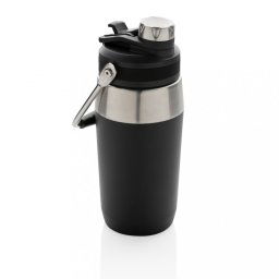 Termos, Everestus, 22FEB1251, 500 ml, 9.8x8.6x21.2xØ 8.6 cm, Otel, Negru, saculet inclus