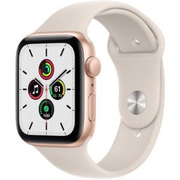 Ceas Smartwatch Apple Watch SE, GPS, 44mm Gold Aluminium Case, Starlight Sport Band