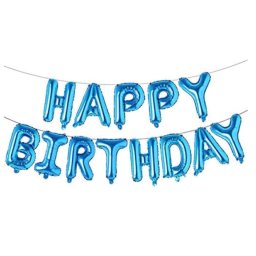 Set baloane folie HAPPY BIRTHDAY albastru 40Cm