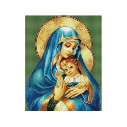 Set goblen cu diamante, cu sasiu, Fecioara Maria, 40x50 cm