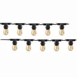 Pachet ghirlanda 10m, E27, IP65 cu 10 becuri LED Filament Amber ST58 2W