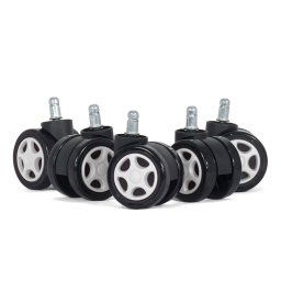 Set 5 roti gumate pentru scaune gaming - Alb