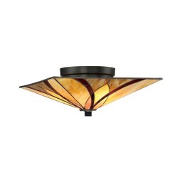 Plafonieră Tiffany ASHEVILLE 2xE27/60W/230V - Elstead QZ-ASHEVILLE-F