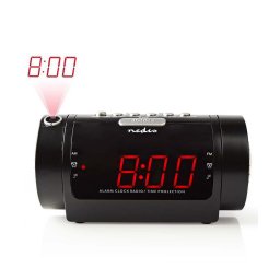Ceas deșteptător radio cu afișaj LED și proiector 230V Nedis CLAR005BK