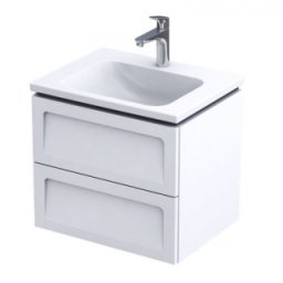 Set mobilier suspendat Oristo Beryl 60cm,2 sertare,alb mat