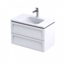 Set mobilier suspendat Oristo Beryl 80cm,2 sertare,alb mat