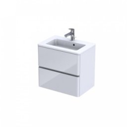 Set mobilier suspendat Oristo Anna 60cm,2 sertare,alb lucios