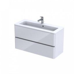 Set mobilier suspendat Oristo Anna 100cm,2 sertare,alb lucios