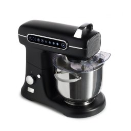 Mixer cu bol profesional, 7 L din inox, 1800 W, 2.4 kg aluat, carcasă aluminiu, silențios, MB-1800-MAX PRO, Negru