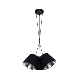 Lustră pe cablu ZOMA 3xE27/60W/260V neagră/crom lucios