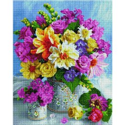 Set goblen cu diamante, cu sasiu, Culorile verii, 40x50 cm