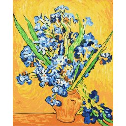 Set pictura pe numere, cu sasiu, Irisi - van Gogh, 40x50 cm
