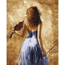 Set pictura pe numere, cu sasiu, Violonista, 40x50 cm