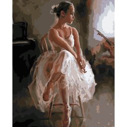 Set pictura pe numere, cu sasiu, Prim-balerina, 40x50 cm