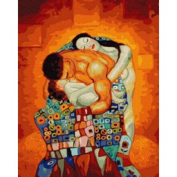 Set pictura pe numere, cu sasiu, Familia - Klimt, 40x50 cm