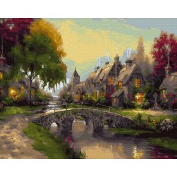 Set pictura pe numere, cu sasiu, Poveste alpina, 40x50 cm
