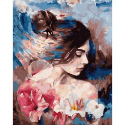 Set pictura pe numere, cu sasiu, Portret in culori difuze - Dimitra Milan, 40x50 cm