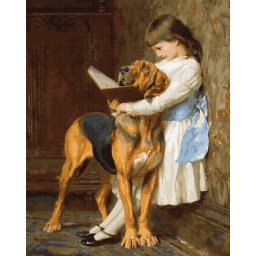 Set pictura pe numere, cu sasiu, Ora educativa - Briton Riviere, 40x50 cm