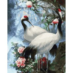 Set pictura pe numere, cu sasiu, Cocori, 40x50 cm