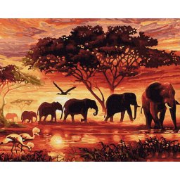 Set pictura pe numere, cu sasiu, Spiritul Africii, 40x50 cm