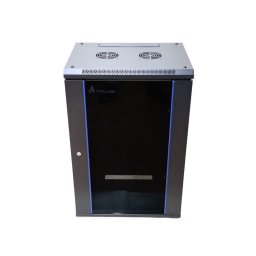 Cabinet rack 18u 600x600 negru, montaj pe perete