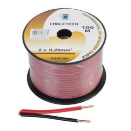 Accesorii Audio Hi-Fi Cablu difuzor din cupru, 2 x 0.2 mm2, culoare negru-rosu, rola 100m KAB0380