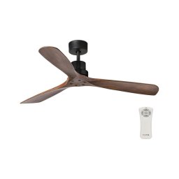 Ventilator de tavan FARO 33516DC LANTAU negru/maro d. 132 cm + telecomandă