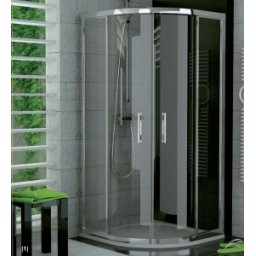 Cabina de dus semirotunda Sanswiis de 90x90 cm, model Top-Line, sticla clara