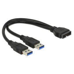 Delock Cable USB 3.0 Pin header male > 2 x USB 3.0 Type-A male 25 cm