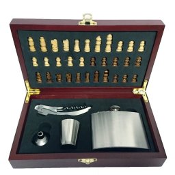 Set cadou pentru desfacut sticla de vin cu tabla de sah