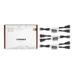 Set de accesorii pentru ventilatoare NA-SYC1 chromax.white contine 3 bucati splitter tip Y pentru ventilatoare 4-pin cu PWM, complet sleevuite, sleeve de culoare alba
